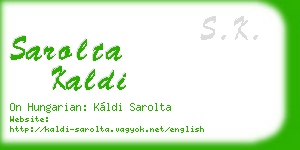 sarolta kaldi business card