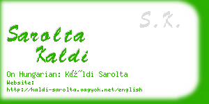 sarolta kaldi business card